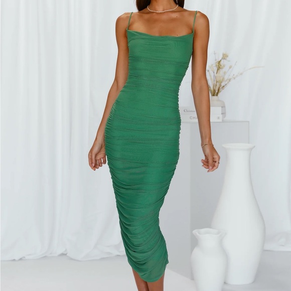 HELLO MOLLY FOREST QUEEN MIDI DRESS GREEN size 4 - Picture 1 of 10